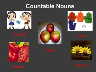 Countable Nouns Student   Chair Apple   Banana  Tomato   