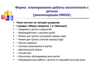 Образовательная программа ДОУ. Организация и планирование работы.