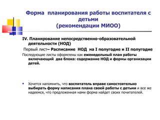 Образовательная программа ДОУ. Организация и планирование работы.