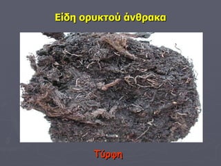 Είδη ορυκτού άνθρακα Τύρφη 