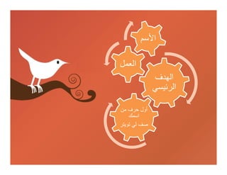 ‫اﻷﺳﻢ‬

‫اﻟﻌﻤﻞ‬
              ‫اﻟﮭﺪف‬
              ‫اﻟﺮﺋﯿﺴﻲ‬

‫أول ﺣﺮف ﻣﻦ‬
    ‫اﺳﻤﻚ‬
‫ﺻﻒ ﻟﻲ ﺗﻮﯾﺘﺮ‬
 