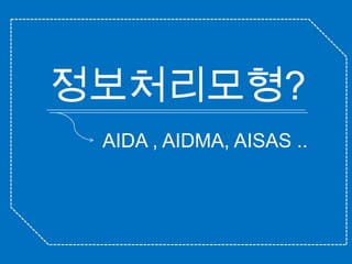 정보처리모형?AIDA , AIDMA, AISAS ..