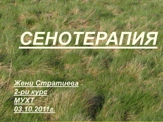 СЕНОТЕРАПИЯ

Жени Стратиева
2-ри курс
МУХТ
03.10.2011г.
 
