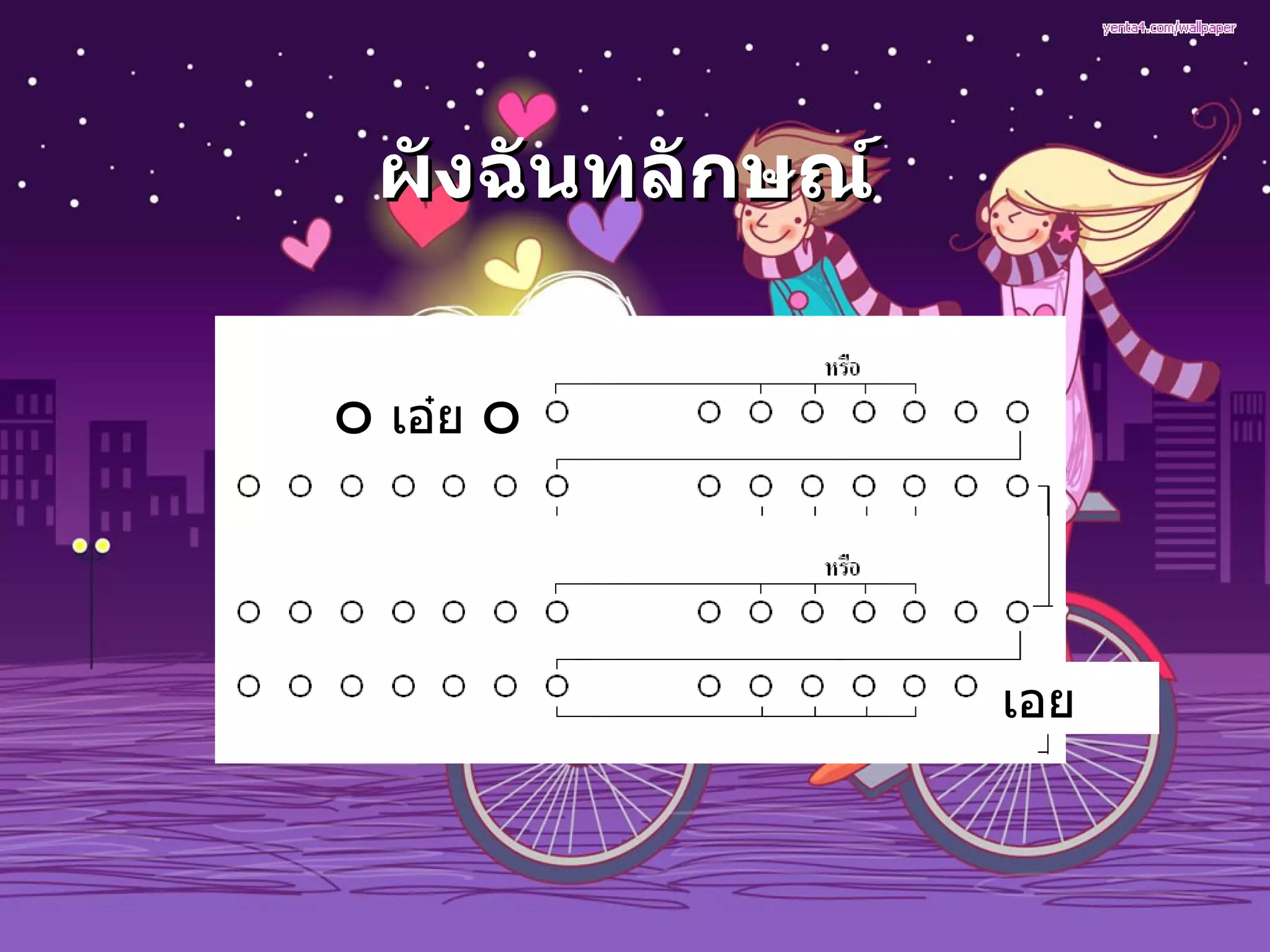 ผังฉันทลักษณ์ ๐  เอ๋ย  ๐ เอย 