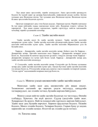 Хүн амын ажил эрхлэлтийн, төрийн зохицуулалт. Ажил архлэлтийн өргөжүүлэх
бодлого ба түүний сөрөг үр дагавар.Ажилгүйдлийн, инфиляцтай уялдах холбоо. Богино
хугацаан дахь Филипсын шугам. Урт хугацаан дахь Филипсын шугам. Филипсын шугам
ба ажил эрхлэлтийн бодлогын дүгнэлт.

     Орлогын хуваарилалт дахь тэгш бусын асуудал. Лоренцын шугам. Өөрийн хамгаалал
ба хүн амын нийгмийн гадаад хамгааллын хүчин зүйл. Ядуурлын хэмжээ: туйлын ба
харьцангуй. Хүн амын социал хамгааллын, төрийн хэрэгслүүд: нийгэм хангамжийн
хөтөлбөр, төрийн тусламжийн хөтөлбар.

                        Сэдэв-12. Эдийн   засгийн өсөлт
      Эдийн засгийн өсөлт ба эдийн засгийн хөгжилт. Эдийн засгийн өсөлтийн
материаллаг хүчин зүйлс. Эдийн засгийн өсөлтийн үйлдвэрлэлийн функц.Эдийн засгийн
өсөлтийн нийгэмлэгийн хүчин зүйлс. Эдийн засгийн өсөлтийн Мержиналист үзэл ба
бүтцийн онол.

    Харрода – Домарагийн, эдийн засгийн өсөлтийн загвар. Кейнсч онол ба Харрода –
Домарагийн загвар.. Өртгийн капиталын онол Харрода – Домарагийн загварын үндэс
болох нь. Хадгаламж ба капитал оруулалтын үр ашигт тэмүүлэх хязгаар төлөв Харрода –
Домарагийн загварын гол хүчин зүйл болох тухай. Харрода – Домарагийн загвар дахь
эдийн засгийн өсөлтийн нөхцөлүүд.

     Р. Солоугийн, эдийн засгийн өсөлтийн загвар. Солоугийн урт ба богино хугацааны
загвар дахь эдийн засгийн өсөлтийн хүчин зүйл. Ажлын бүтээмж эдийн засгийн өсөлтийн
гол нөхцөл болох нь. Р.Солоугийн загвар дахь капитал зэвсэглэмжийн тогтвортой түвшин.
“Алтан дүрэм” хадгаламжийн ноормын шалгуур болох нь.




      Сэдэв-13.   Монгол улсын шилжилтийн эдийн засгийн онцлог
      Монголын эдийн засаг дахь шилжилтийн үйл явцын онцлог.
Төлөвлөгөөт системийг эрс өөрчлөх үндсэн чиглэлүүд, санхүүгийн
тогтворжуулалт, зах зээлийн тогтнол, бүтцийн өөрчлөн байгуулалт.

     Монгол улсын нийгэм-эдийн засгийн бодлогын гол чиглэлүүд. Өмчийн
хэлбэрүүд. Хувьчлал. Аж ахуй эрхлэлт. Сүүдэр (далд)-ийн эдийн засаг.
Хуваарилалт ба орлого. Нийгэм (социал)-ийн хүрээндэх өөрчлөн байгуулалт.
Эдийн засаг дахь бүтцийн өөрчлөлт. Хөрөнгө оруулалтын бодлого. Төсвийн
бодлого. Мөнгө зээлийн бодлого. Татварын бодлого. Газрын буюу үл хөдлөх
хөрөнгийн зах зээлийн хөгжил. Нээлттэй зах зээлийн үүсэн тогтнол.

       14. Төгсгөл лекц
                                                                                10
 