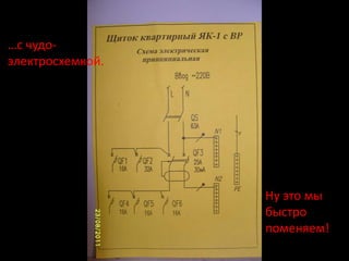 …с чудо-
электросхемкой.




                  Ну это мы
                  быстро
                  поменяем!
 