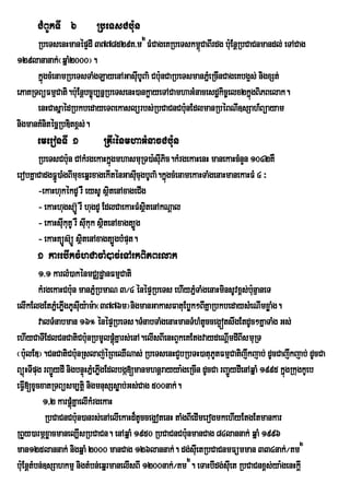 CMBUkTI 6           RbeTsCb:un
      RbeTsenHmanépÞdI 3778529K>m2 FMCageKRbeTskm<úCaBIrdg b:uEnþRbCaCnmandl; eTACag
129lananak;¬qñaM2000¦.
      kÜgcMenamRbeTsTaMgLayenAGasIubUBa’ Cb:unCaRbeTsmanPÜeM RcInCageKbg¥s; nigxSt;
        ù
ePaKRTBüFmµCati.b:uEnþbc©úb,nñRbeTsenH)ankøayeTACamhaGMnacesdækic©elx2kñúgBiPBelak.
      enHCasñaédRbkbedayeTBekaslürbs;RbCaCnCb:unEdlmanRbéBNI]sSah_Büayam
nigmanKMnitécñRbDitx<s;.
      emeronTI 1            RKwHénmhaGMnacCb:n
                                             u
       RbeTsCb:un CAkMrgekaHkñgmhasmuRT)a:sIPic.kMrgekaHenH manekaHcMnYn 1042KW
                                    ú            u
erobKÜaCadgFÜÐ)aMgBImuxeqÜrxagekItÙnGasIcugbUBa’.kÜgcMenamekaHTaMgenaHmanekaHFM 4 ³
                                           u       ù
       -ekaHhukékdU rW eysU sßtenAxageCIg
                                  i
       - ekaHhugsú‘Ð rW hugdU EdlCaekaHFMsÓtenAkNûal
                                             i
       - ekaHsIukuKU rW sIkuk sßitenAxagt,Úg
                          u
       - ekaHKúÐs‘úÐ sÓtenAxagt,ÐgbMput.
                        i
      1 karebIkcMhCacaM)ac;eTArkBiPBelak
         1>1 karlM)akénmCÄdæanFmµCati
         kMrgekaHCb:un manPñRM bmaN 3¼4 énépÞRbeTs ehIyPñTaMgenaHminsUvx<s;b:nµaneT
                                                             M                  u
elIkElgEtPñMePøgPUsIuy:am:a¬3776m¦nigmanGakasFatuEbøk²BIKñaRbkbedaysMeNImxøaMg.
                 I
         valTMnabman 16° énépÞRbeTs.TMnabTaMgenaHmanTMhMtUcceg¥ótswgEtdUc²KñaTaMg Gs;
ehIyCaTIEdlCnCatiCb:unRbmUlpþúKñars;enA.elIsBIenHBYkeKEtgvaydeNIþmdIBIsmuRT
                                      M
¬b:ulED¦.CnCatiCb:nRslaj;éRBeQINas; RbeTsenHCYbRbTH)atuPtFmµCatijwkjab; dUcCajwkjab; dUcCa
                        u                                           U
BüúHTIpug rBa¢ÜydI nigbnÞúHPñeM PøgEdlbgá[manmhnþrayya:geRcIn dUcCa rBa¢ÜydIenAqñaM 1995 kñgRkugkUeb
                                  I                                                        ú
eFVI[xUcxatRTBüsm,tþi nigmnusSsøab;Gs;Cag 500nak;.
           1/2 karpþúMKñaelIkMrgekaH
            RbCaCnCbu:n)anrs;enAelIekaHd¾tUcceg¥otenH taMgBIedImerogmkehIyEtgEtmankar
RBYy)armÖxøacmanel,IsRbCaCn. enAqñaM 1950 RbCaCnCbu:nmanCag 84lannak; qñaM 1996
man125lannak; nigqñaM 2000 manCag 126lannak;. dg;sueI tRbCaCnmFümman 334nak;¼Km2
bu:EnþtMbn;]sSahkmµ nigtMbn;eqñrmanelIsBI 1200nak;¼Km2. eTaHbIdg;suIet RbCaCnx<s;ya:genHkþI
 
