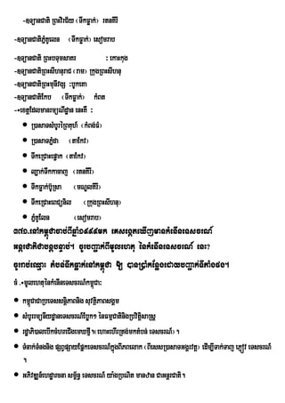 -]TüanCati RBHvirC½y ¬TwkFøak;¦ rtnKIrI
-]TüanCatiPñMKUeln ¬TwkFøak;¦ esomrab
-]TüanCati RBHbTumsaKr            ³ ekaHkug
-]TüanCatiRBHsIhnuraC ¬ram¦ RkugRBHsIhnu
-]TüanCatiRBHmunIvgS ³bUkeKa
-]TüanCatiEkb ¬TwkFøak;¦ kMBt
-÷extþEdlmanrmüNIdæan enHKW ³
    R)asaTsMbUréRBKuh_ ¬kMBg;FM¦
    R)asaTPñMda ¬taEkv¦
    TwkeRCaHep¢ak ¬taEkv¦
    l,ak;Twkkacaj ¬rtnKIrI¦
    TwkFøak;bUR‘ sa ¬mNÊlKIrI¦
    TwkeRCaHeBCünil ¬RkugRBHsIhnu¦
    PñKUEln
        M              ¬esomrab¦
371>enAkm<úCacab;BIqñaM1999mk eKsegáteXIjmankMenIneTscrN_
GnþrCatiCabnþbnÞab;. cUrbBa¢ak;BImUlehtu énkMenIneTscrN_ enH?
cUrrab;eQµaH tMbn;TwkFøak;enAkm<úCa [ )anR)aMkEnøgedaybBa¢ak;TItaMgpg.
cM >÷mUlehtuénkMenIneTscrN_km<Ca³
                              ú
 km<CaCaRbeTssnþiPaBnig suvtßPaBsgÁm
      ú                        i
 sMbUrrmünIydæaneTscrN_Ebøk² énFmµCatinigRbvitþsaRsþ
                                                i
 rdæaPi)alebIkcMhreCIgemXfµ.¬ehaHehIrRtg;mktMbn; eTscrN_¦.
                             I
 TMnak;TMngnig pSBVpSayEpñkeTscrN_kñgBIPBelak ¬BIessR)asaTGgÁrvtþ¦ edIm,ITak;Taj ePJóv eTscrN_
                                     ú
  .
 GPivDÆn_ehdæarcna sm<n§ eTscrN_ ya:gRbNit manzan CaGnþrCati.
                        ½
 
