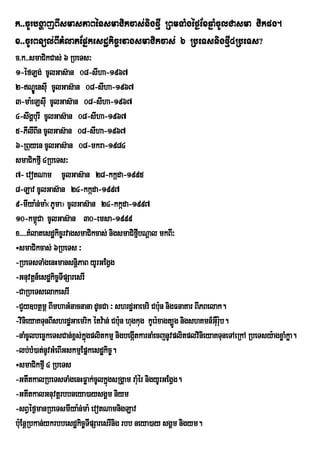 k>>cUrbgðajBIsmasPaBénsmaCikcas;nigfµI RBmTaMgéf¶ExqñaMcUlCasma Cikpg.
x>>cUrBnül;BIKMlatEpñkesdækic©rvagsmaCikcas; 6 RbeTsnigfµI4RbeTs?
c>k>>smaCikCas; 6 RbeTs³
1-ÙfLg; cUlGas‘an 08-sIha-1967
2-NÐeÚ nsIu cUlGas‘an 08-sIha-1967
3-ma:eLsIu cUlGas‘an 08-sIha-1967
4-swgÛburI cUlGas‘an 08-sIha-1967
5-PIlIBIn cUlGas‘an 08-sIha-1967
6-RBuyen cUlGas‘an 08-mkra-1984
smaCikfµI 4RbeTs³
7- evotNam cUlGas‘an 28-kkáda-1995
8-Lav cUlGas‘an 24-kkáda-1997
9-mIya:n;ma:¬PUma¦ cUlGas‘an 24-kkáda-1997
10-km<Ca cUlGas‘an 30-emsa-1999
         ù
x>>>>KMlatesdækic©rvagsmaCikcas; nigsmaCifµbNþal mkBI³
                                                I
÷smaCikcas; 6RbeTs ³
-RbeTsTaMgenHmansnþPaB yUrGEgVg
                        i
-Gnuvtþn_esdækic©TIpSaresrI
-CaRbeTselakesrI
-CYy]btßmÖ BImhaGMnacnana dUcCa ³ shrdæGaemri Cbu:n nigFnaKar BIPBelak.
-vinieyaKTunBIshrdæGaemrik étv:an; Cbu:n hugkug kUer:xagt,Úg nigshKmn_GWur:b.
                                                                           u
-naMcUlbec©keTsCan;x<s;kñgplitkmµ nigbegátkarnaMecjnUvplitplvinieyaKTuneTAeRkA RbeTsy:agxøaMkøa.
                            ú               I
-lb;bM)at;nUvGMeBIGskmµEpñkesdækic©.
÷smaCikfµI 4 RbeTs
-GtItkalRbeTsTaMgenHFøak;cUlkñúgsRgÁam raMér nigyUrGEgVg.
                                              u
-GtItkalGnuvtþrbbneya)aysgÁm niym
-sBVéf¶manRbeTsmIya:n;ma: evotNamnigLav
bu:EnþRbkan;ykrbbesdækic©TIpSaresrInig rbb neya)ay sgÁm nigym.
 