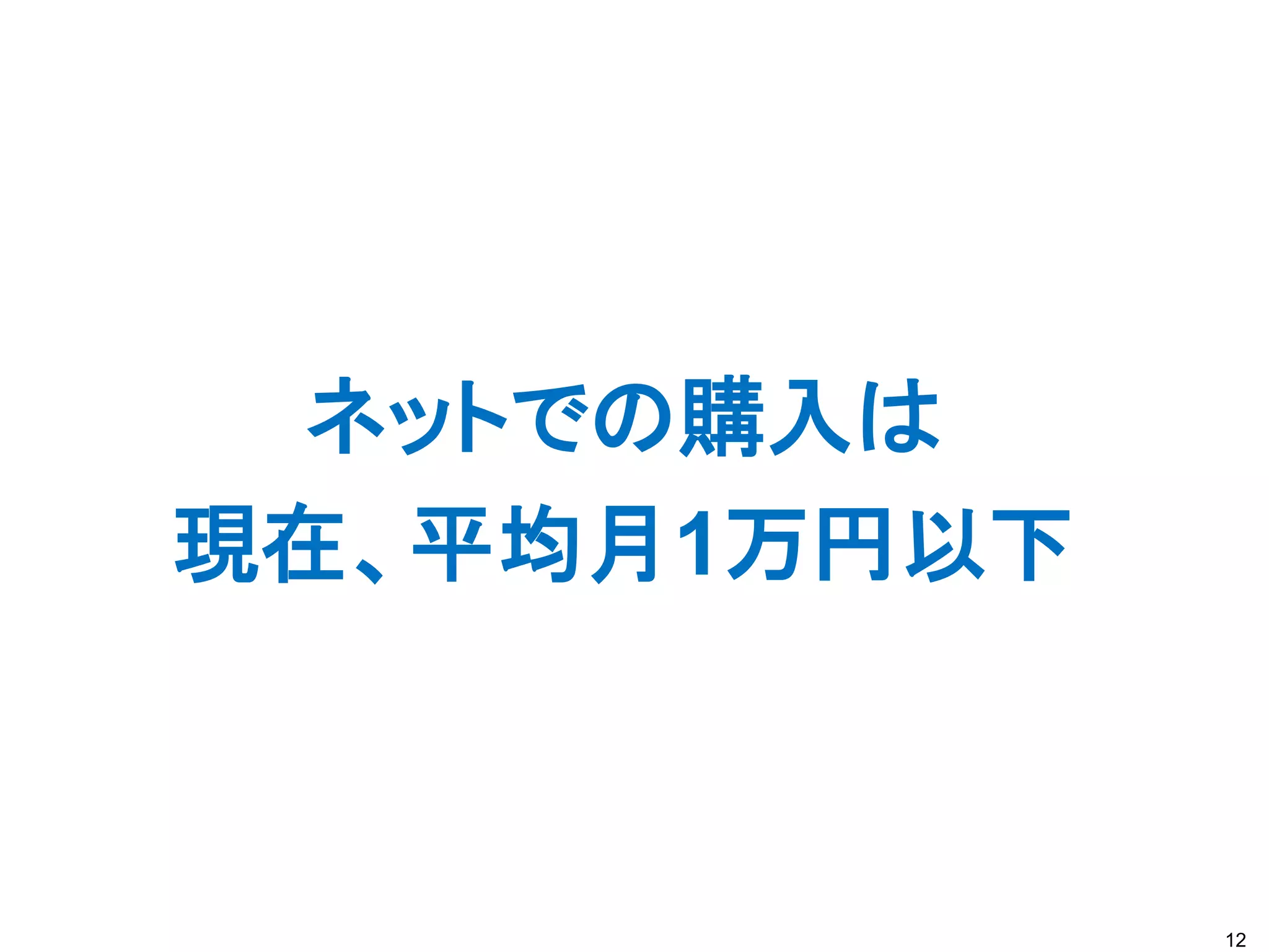 ネットでの購入は
現在、平均月1万円以下



              12
 