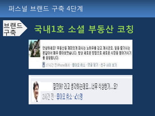 퍼스널 브랜드 구축 4단계

브랜드
구축    국내1호 소셜 부동산 코칭
 