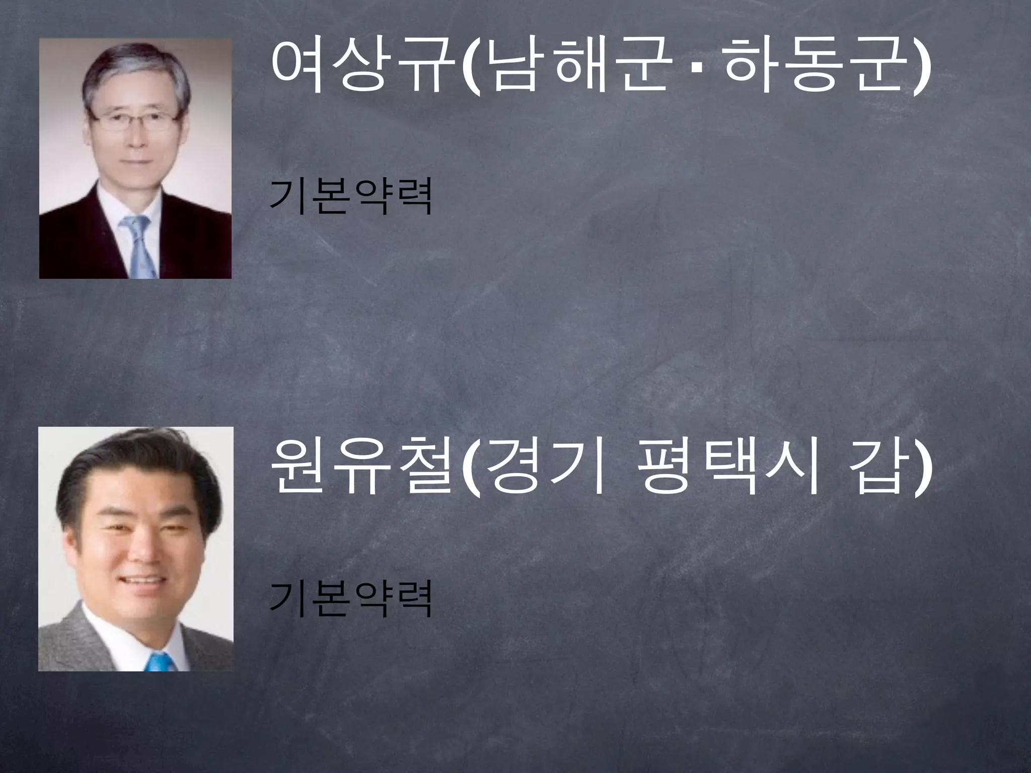 여상규(남해군·하동군)
기본약력




원유철(경기 평택시 갑)
기본약력
 