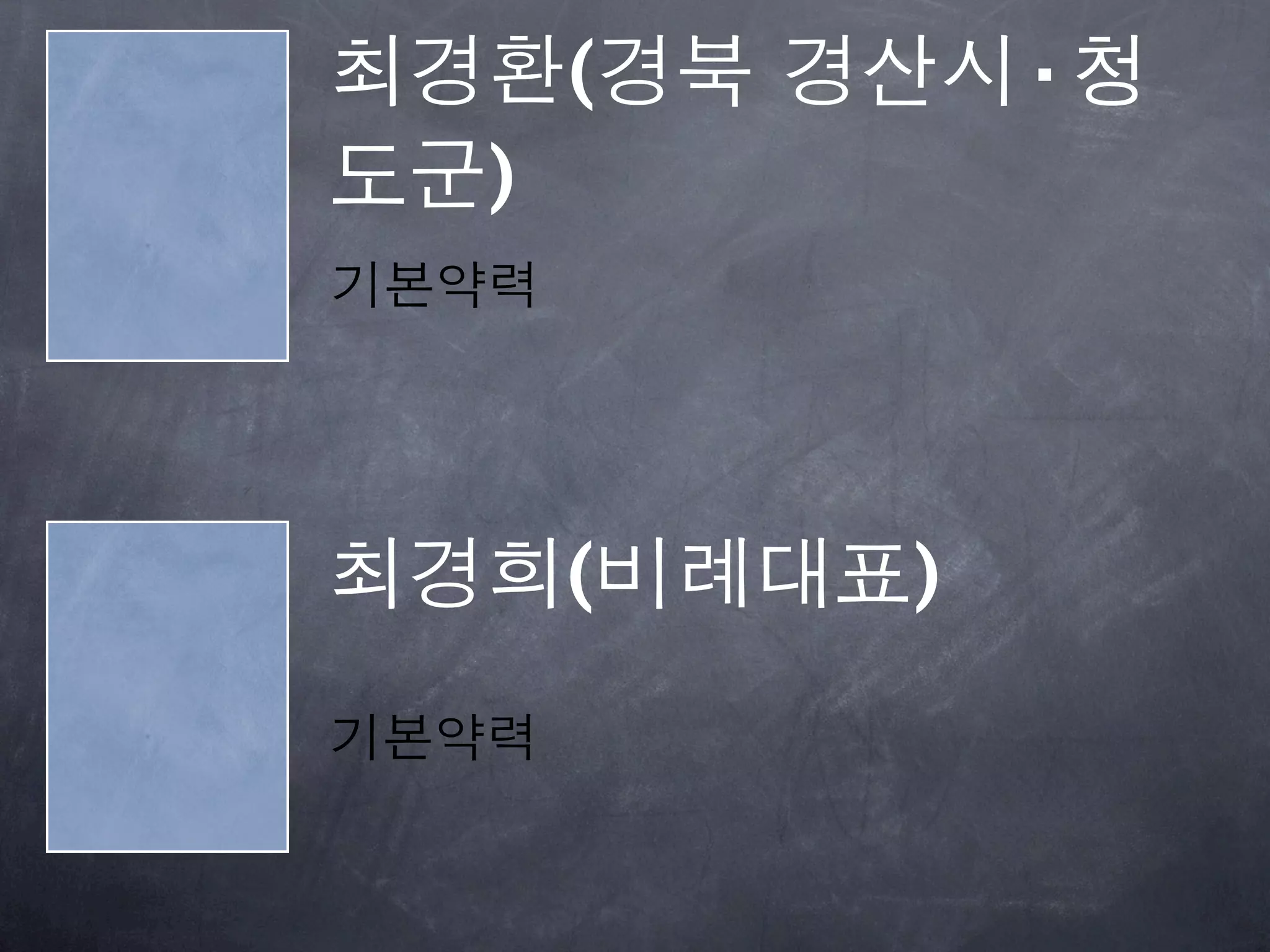 최경환(경북 경산시·청
도군)
기본약력




최경희(비례대표)
기본약력
 