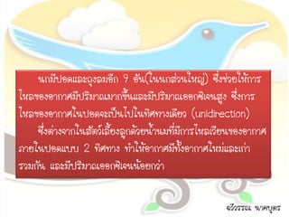 นกมีปอดและถุงลมอีก 9 อัน(ในนกส่วนใหญ่) ซึ่งช่วยให้การ
ไหลของอากาศมีปริมาณมากขึ้นและมีปริมาณออกซิเจนสูง ซึ่งการ
ไหลของอากาศในปอดจะเป็นไปในทิศทางเดียว (unidirection)
    ซึ่งต่างจากในสัตว์เลี้ยงลูกด้วยน้านมที่มีการไหลเวียนของอากาศ
ภายในปอดแบบ 2 ทิศทาง ทาให้อากาศมีทั้งอากาศใหม่และเก่า
รวมกัน และมีปริมาณออกซิเจนน้อยกว่า

                                                     ฉวีวรรณ นาคบุตร
 