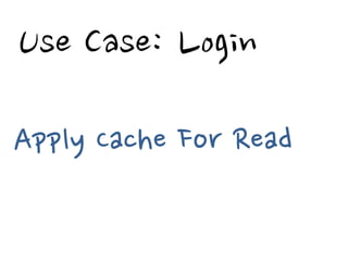 Use Case: Login

Apply Cache For Read
 