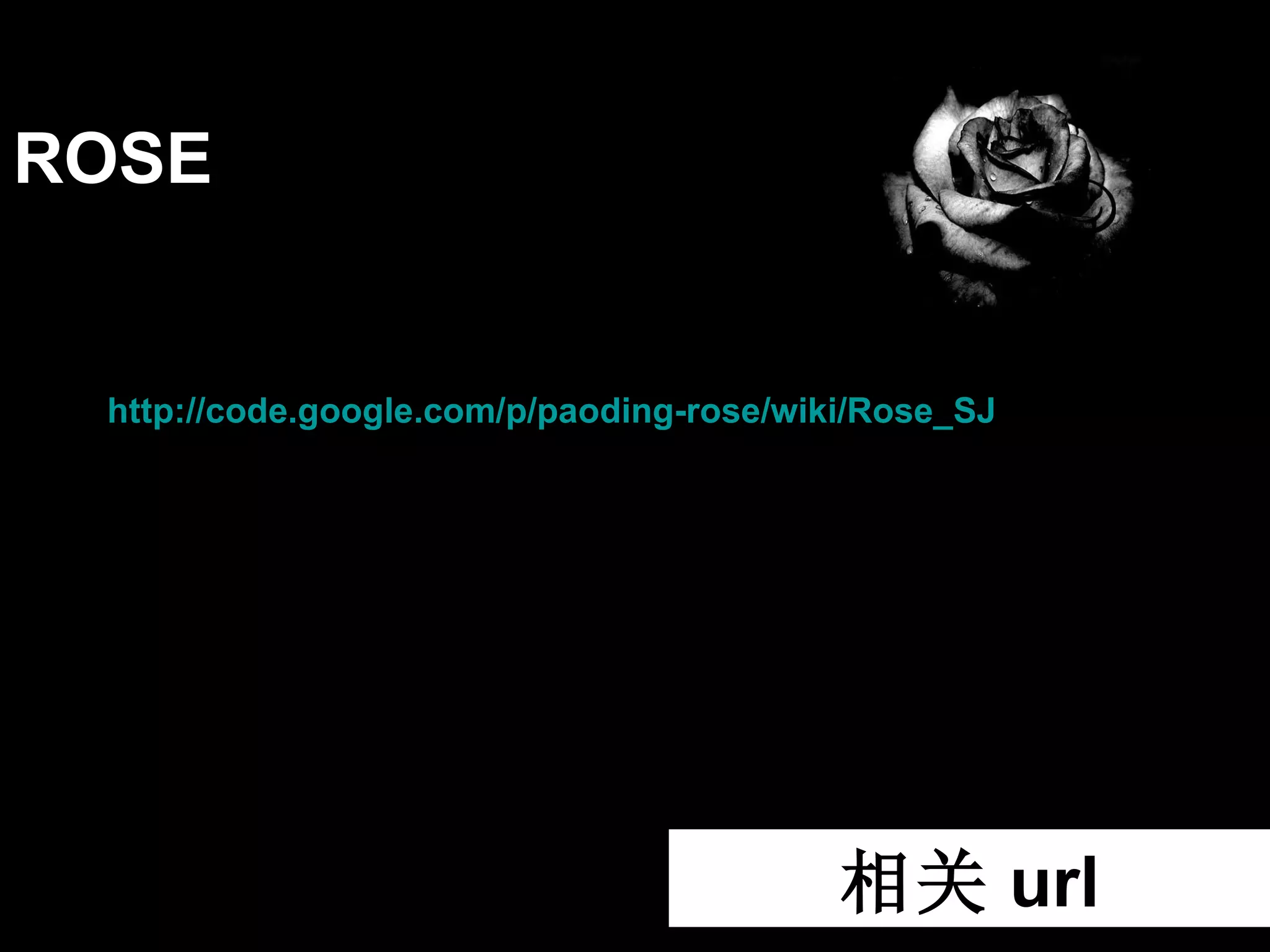 ROSE 相关 url http://code.google.com/p/paoding-rose/wiki/Rose_SJ 