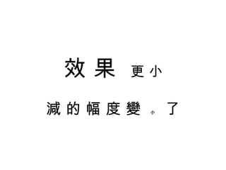 效 果  更 小 減 的 幅 度 變  小   了 