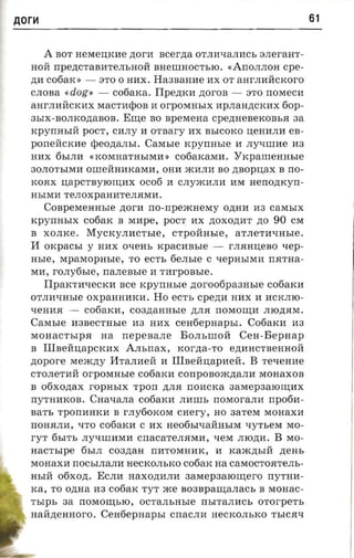 AorH                                                                              61


       A BOT HeMe:O;KHe ,ll;OrH scerna OTJUI1.J:aJIHCb 8JIeraHT­
  HOM rrpe,ll;CTaBHTeJIbHOM BHelliHOCTblO. «ArrOJIJIOH cpe­
  ,ll;H C06aK » -      8TO 0 HHX. Ha3BaHHe HX OT anrJIHMCKOrO
  CJIOBa    «dog» -       cotiarca.   Flpczncn   ,n;orOB -     8TO rrOMeCH
  anrJIHMCKHX MacTHCpoB H orpOMHbIX HpJIaH,ll;CKHX 60p­
  3bIX-BOJIKo,n;aBOB. Ern;e BO          nperserra Cpe,ll;HeBeKOBbJI aa
  rcpynnr.rii      pOCT, CIIJIy II ornary IIX BbICOKO IIeHIIJIH en­
  poneiicrcne rpeoztam.t.        Casrsre rcpynrrsre H JIy1.J:IIIHe H3
  HIIX 6bIJIII «KOMHaTHbIMII') c06aKaMII. "YKpaIIIeHHbIe
  30JIOTbIMH oIIIeMHHKaMH, OHH mHJIH BO zrsopnax B rro­
  KOJIX napcrnyronrax ocof II CJIymIIJIH HM aerrozncyn­
  HbIMH TeJIOXpaHHTeJIJIMH.
       COBpeMeHHbIe ztorn no-rrpeacaeray O,ll;HH H3                  casn,rx
  tcpyrrasrx c06aK B MHpe, POCT HX ,ll;OXO,ll;HT no 90 CM
  B    XOJIKe.      MYCKYJIHCTbIe,       CTpoMHbIe,          aTJIeTH1.J:HbIe.
  I I OKpaCbI y HHX 01.J:eHb KpaCHBbIe -                r JIJIH:o;eBO     -rep­
  nsre,    MpaMopHbIe, TO ecrt, 6eJIbIe C 1.J:epHbIMII rrJITHa­
  MH, rOJIy6bIe,       rraneasre   H TIIrpOBbIe.
       IIpaKTH1.J:ecKH ace      xpyrrasre ,ll;or006pa3HbIe c06aKH
  OTJIH1.J:HbIe oxpaHHHKH. Ho eCTb cpenn HHX H HCKJIIO­
  1.J:eHIIJI -     cofiarcn , C03,ll;aHHbIe ,ll;JIJI noraonm JIIO,ll;JIM.
  Caxrsre        113BeCTHble 113 HllX     cenfiepnapsr. C06aKll 113
  MOHaCTbIpJI          na   nepenarre      BOJIbIIIOM Cen-Bep aap
  B    Illucauapcrcax        Am.nax,      rcorna-ro e,ll;IlHCTBeHHoH
  nopore Mem,ll;y IITaJIIIeM II          Illnerinapaeii. B         Te1.J:eHlle
  CTOJIeTllH       orposrasre   cofiaxn corrpoaoacnann MOHaXOB
  B ofixonax ropa srx Tporr ,ll;JIJI noncrca aaraepaaromnx
  nyraaxon. CHa1.J:aJIa cotiarcn JIllIIIb noreorana rrp0611­
  BaTb TporrllHKll B rJIy60KoM cnery, HO 3aTeM MOHaXll
  rrOHJIJIll, 1.J:TO cofiarcn C nx He06bI1.J:aMHbIM 1.J:YTbeM MO­
  rYT 6bITb JIY1.J:IIIllMll crraCaTeJIJIMH, 1.J:eM JIIO,ll;II.        B    MO­
  nacrsrpe         6bIJI C03,n;aH rrarorannrc, II Kam,ll;bIl1: ,ll;eHb
  MOHaXll rrOCbIJIaJIll HeCKOJIbKO c06aK na caMOCTOJITeJIb­
  HbIH ofixozt. ECJIll aaxozrana aasrepaaromero rryrnn­
  rca, TO ozma 113 c06aK TyT me aoaspanranacs B MOHac­
  TbIPb aa noraomsro, OCTaJIbHbIe                rrsrranncr.      oror-pers
  naitztennoro.        Cenoepnapsr       cnac.nn HeCKOJIbKO TbICJI1.J:
 