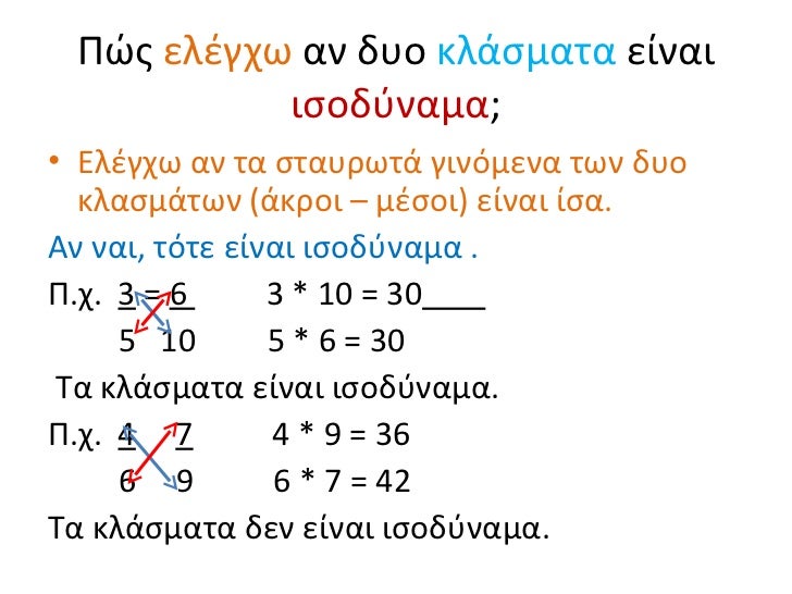 Tα ισοδύναμα κλάσματα