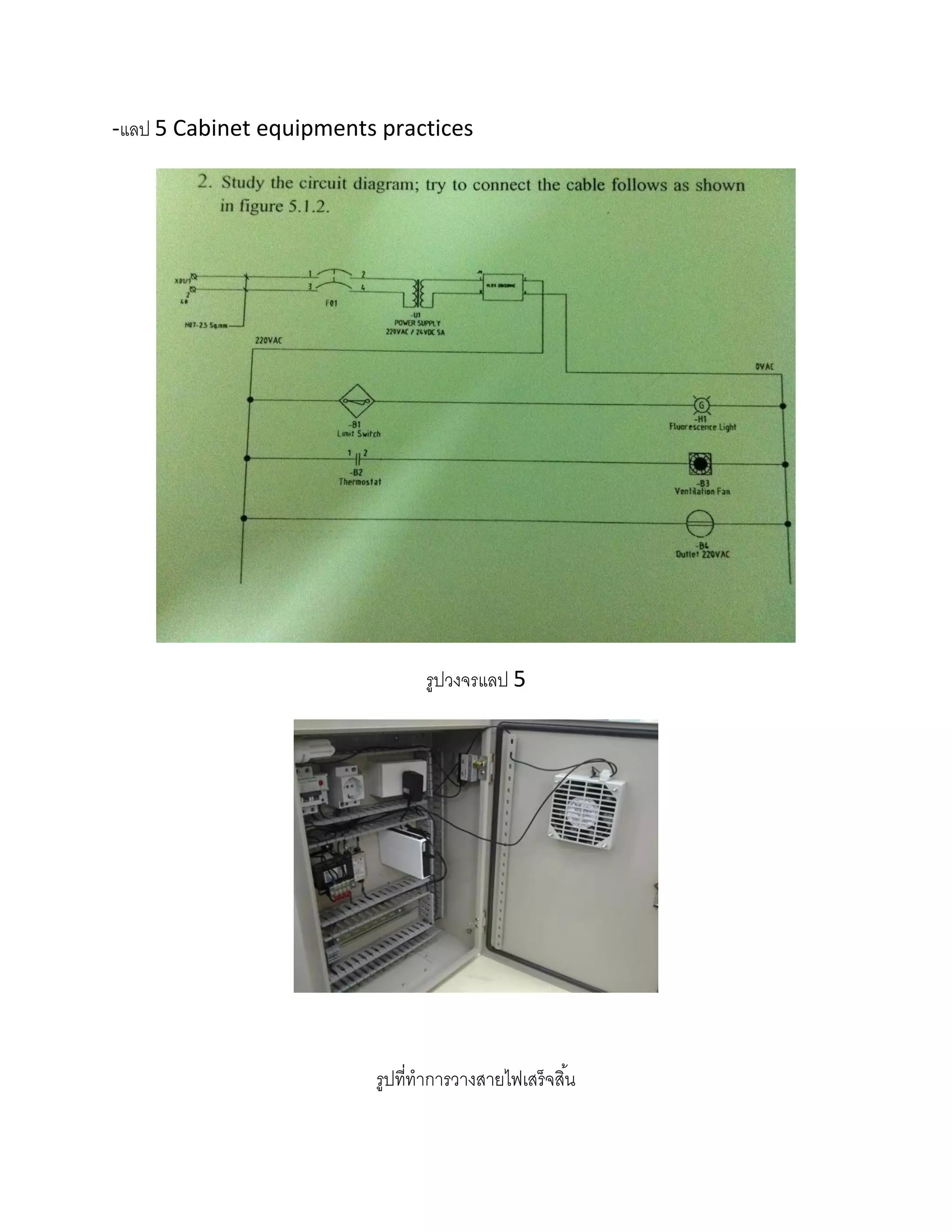 -แลป 5 Cabinet equipments practices




                                รูปวงจรแลป 5




                         รูปที่ทาการวางสายไฟเสร็จสิ ้น
 