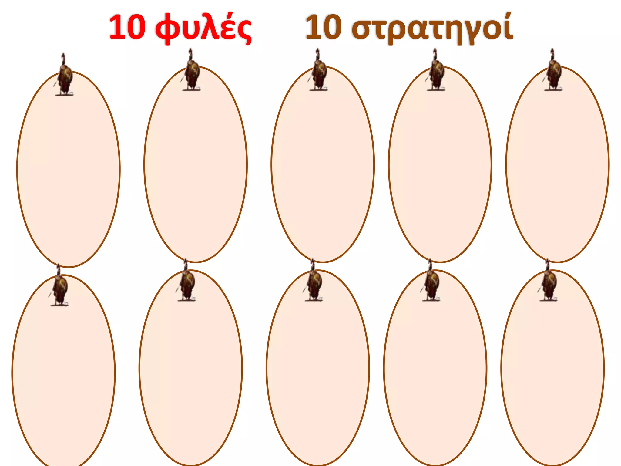 10 φυλζσ   10 ςτρατθγοί
 