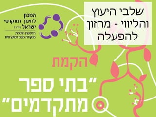 ‫שלבי היעוץ‬
‫והליווי - מחזון‬
   ‫להפעלה‬
 