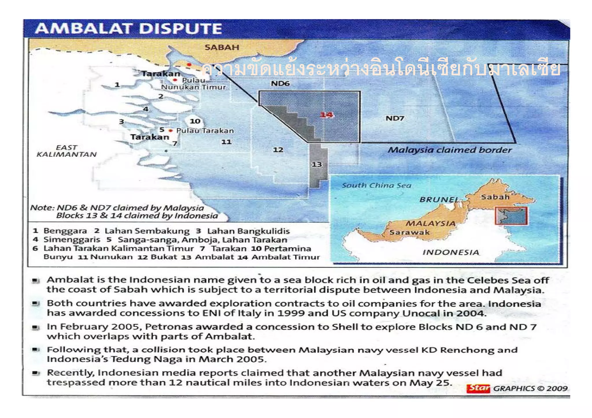 ความขดแยงระหวางอนโดนเซยกบมาเลเซย
ความขัดแย้ งระหว่ างอินโดนีเซียกับมาเลเซีย
 