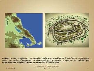 Aνάμεςα ςτουσ περιβόλουσ του Διμθνίου αφινονται μεγαλφτεροι ι μικρότεροι κοινόχρθςτοι
χώροι, οι οποίοι εξυπθρετοφν τισ δραςτθριότθτεσ γειτονικών κτιςμάτων. O αρικμόσ τουσ
υπολογίηεται ςε 30-40 και εικάηεται ότι ςτζγαηαν 200-300 άτομα.
                               ΠΕΙΡΑΜΑΣΙΚΟ ΛΤΚΕΙΟ ΕΤΑΓΓΕΛΙΚΗ΢
   Ι.Π. ΑΜΠΕΛΑ΢                           ΢ΧΟΛΗ΢                                   9
 