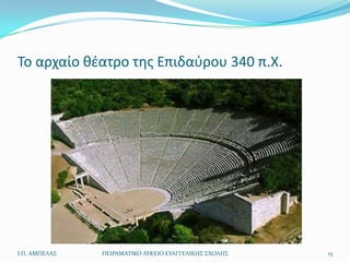 Το αρχαίο κζατρο τθσ Επιδαφρου 340 π.Χ.




Ι.Π. ΑΜΠΕΛΑ΢   ΠΕΙΡΑΜΑΣΙΚΟ ΛΤΚΕΙΟ ΕΤΑΓΓΕΛΙΚΗ΢ ΢ΧΟΛΗ΢   13
 