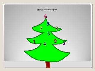 6 3 7 8 1 4 5 9 2 Дутуу тоог олоорой 