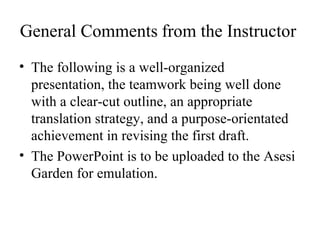 General Comments   from the Instructor   ,[object Object],[object Object]