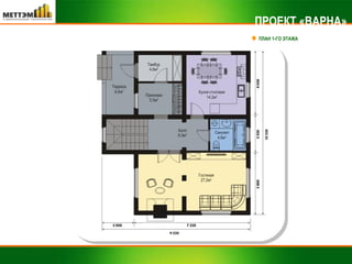 ПРОЕКТ «ВАРНА» ПЛАН 1-ГО ЭТАЖА 