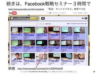 Facebook
http://www.youtube.com/shurinyokota




        http://www.youtube.com/watch?v=s7jDWSsIeXE
                    (   )                            89
 