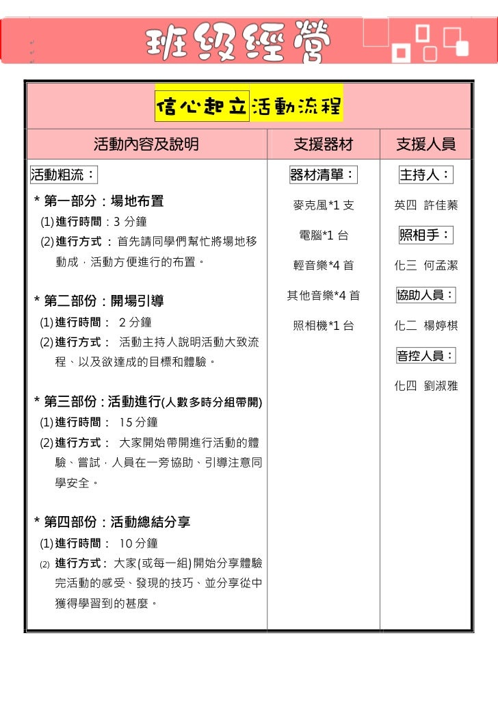 班經活動成果報告