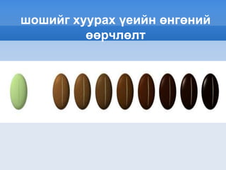 шошийг хуурах үеийн өнгөний
         өөрчлөлт
 