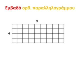 Εμβαδό   ορθ. παραλληλογράμμου 