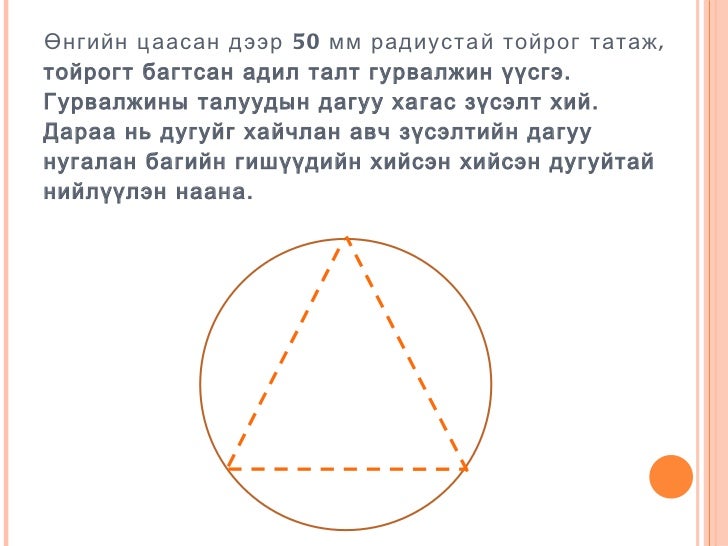 тойргийг тэнцүү хуваах арга