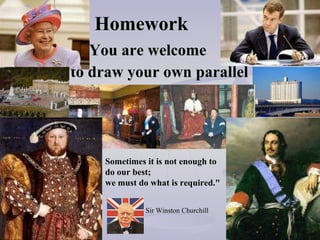 Homework   You are welcome  to draw your own parallel Sometimes it is not enough to do our best;  we must do what is required."  Sir Winston Churchill   