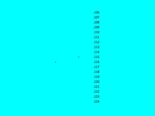 .106
        .107
        .108
        .109
        .110
        .111
        .112
        .113
        .114
    -   .115
-       .116
        .117
        .118
        .119
        .120
        .121
        .122
        .123
        .124
 