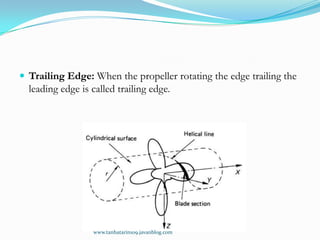  Trailing Edge: When the propeller rotating the edge trailing the
  leading edge is called trailing edge.




           ...