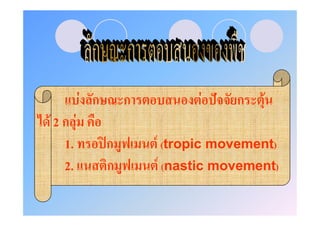 F ก        ก          F ˆ   ก   F
F2ก F
  1.          ʽก       F (tropic movement)
  2.           ก        F (nastic movement)
 