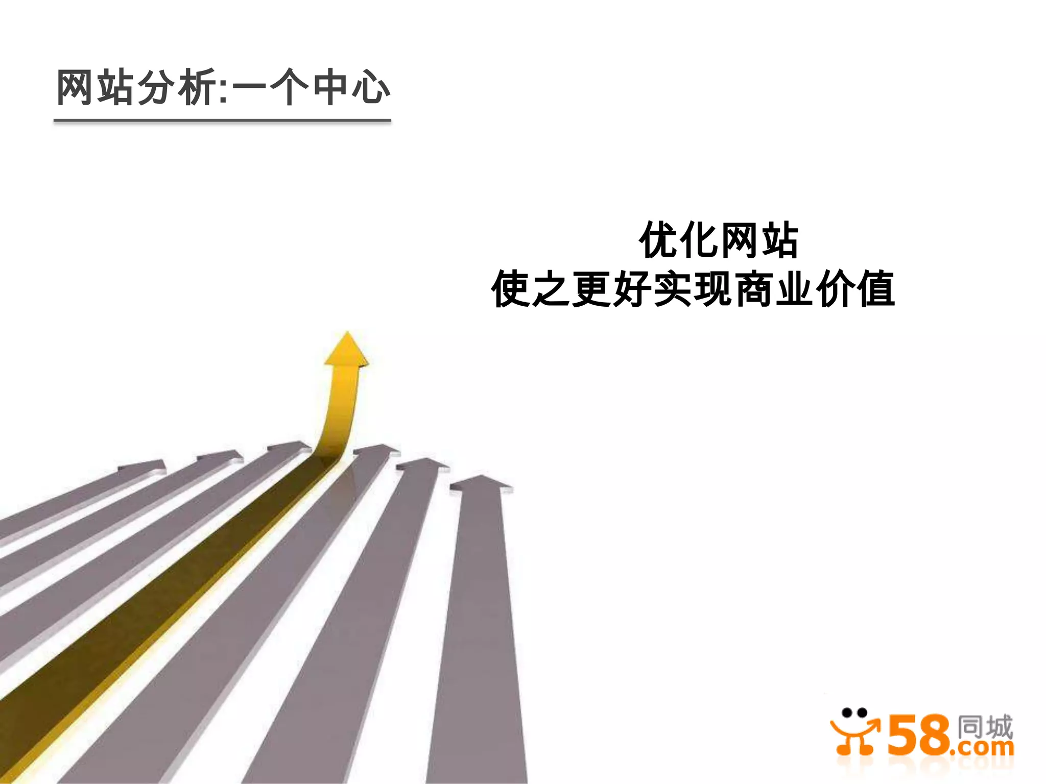 网站分析:一个中心


                优化网站
            使之更好实现商业价值
 