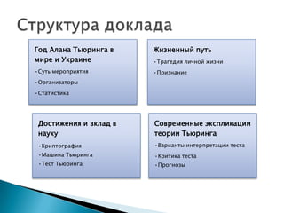 Юлия Киселева (ДонНТУ). "2012 - год Алана Тьюринга" 