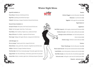 Adom winter night and drinks menu English