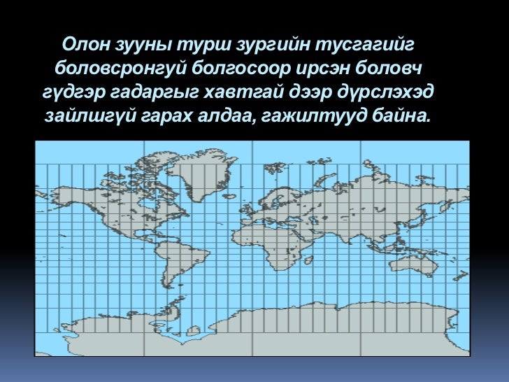 дэлхийг газарзүйн зурагт дүрслэх нь