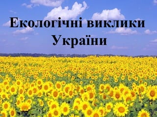 Екологічні виклики  України 