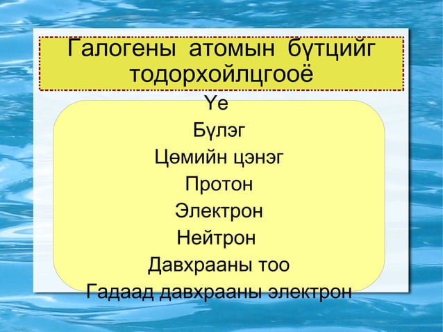 галогены элементүүд | PPT