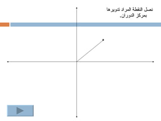 ‫نصل النقطة المراد تدويرها‬
           ‫بمركز الدوران.‬



‫٭‬
 