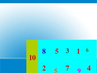 8   5
             3  1 6
                  

10
     2       7        4
                       
 