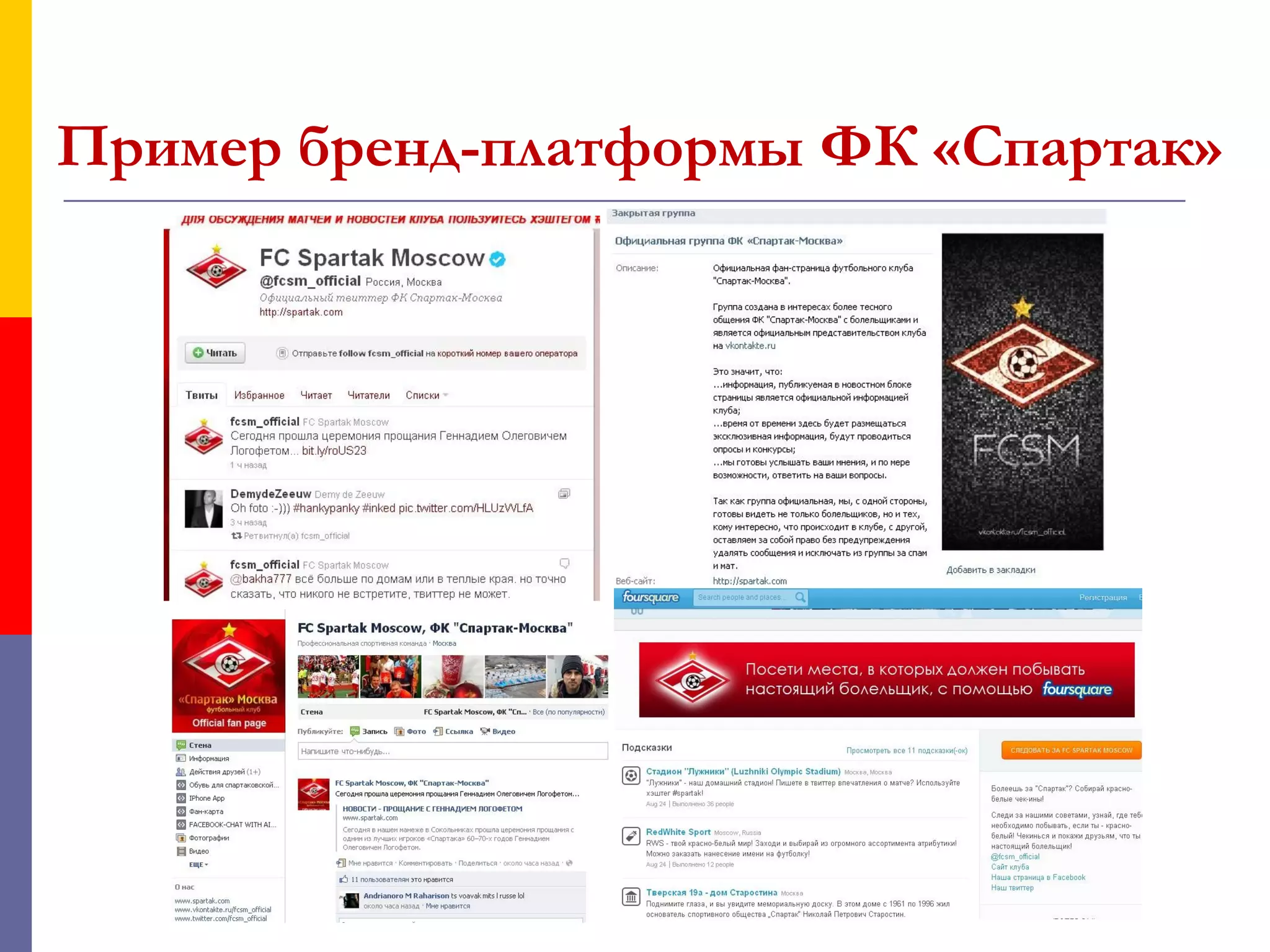 Пример бренд-платформы ФК «Спартак»
 